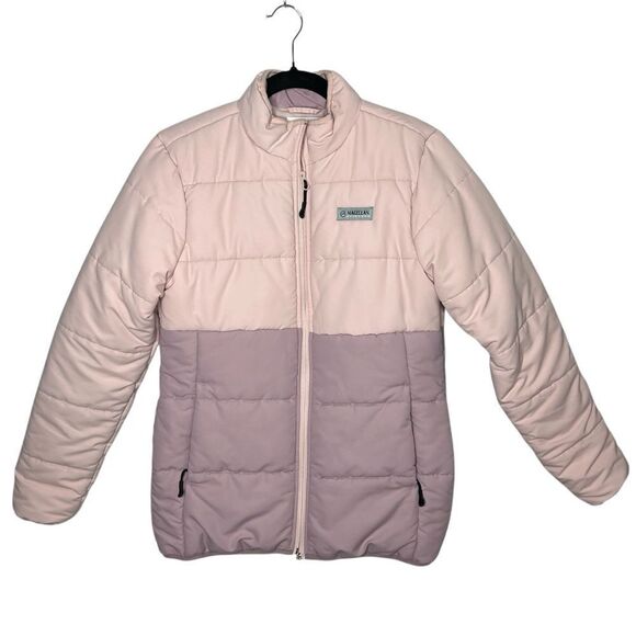 Magellan Two Tone Block Pink/Mauve Puffer Fleece Lined Winter Women Jacket Sz S - Picture 1 of 11